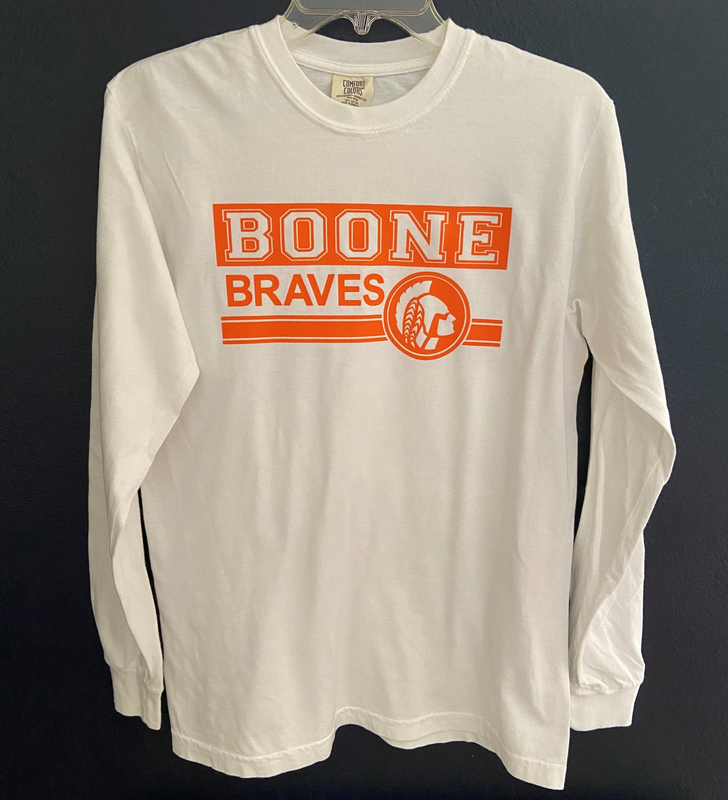 Unisex - Comfort Color White LS Boone Brave